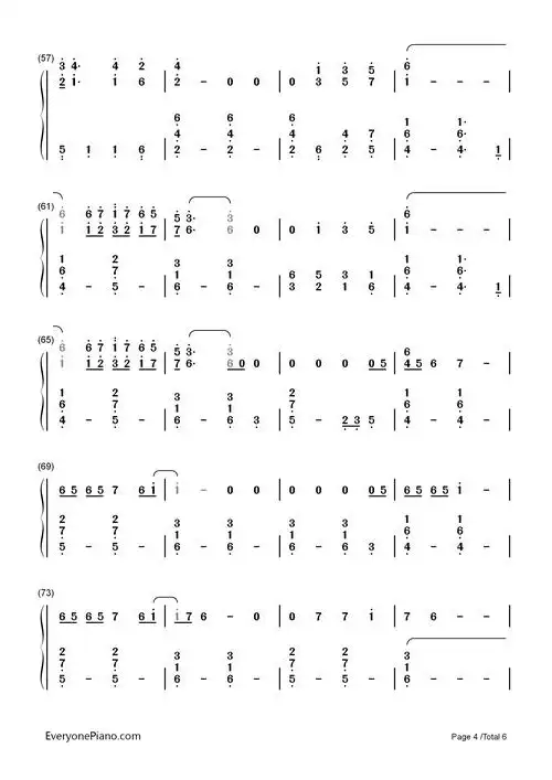 six feet under-billie eilish双手简谱预览4