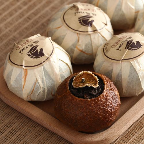 地道陈宫廷熟茶普洱宫廷8年新会柑普普洱茶陈皮普洱