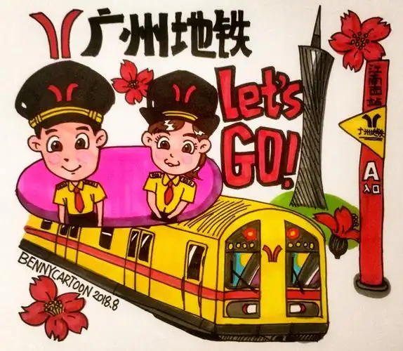 35幅手绘画告诉你,美翻啦!地铁简笔画怎么画地铁的画法