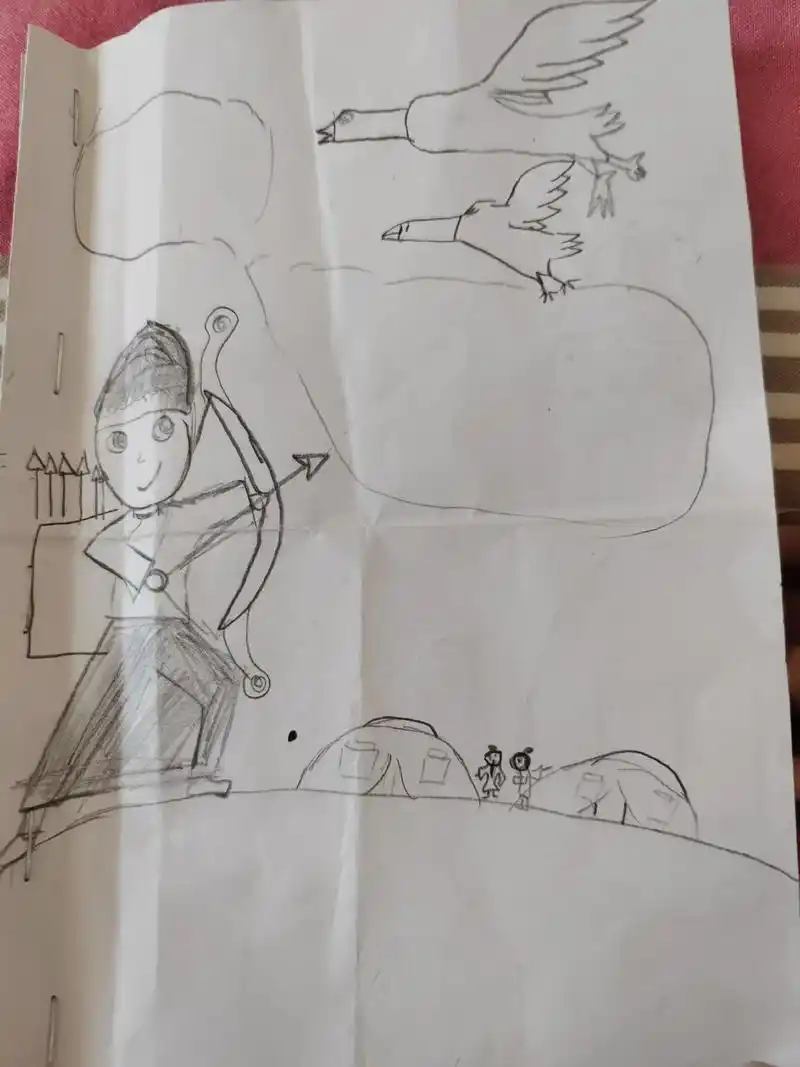 爱画画的孩子 猎人海力布漫画 - 抖音