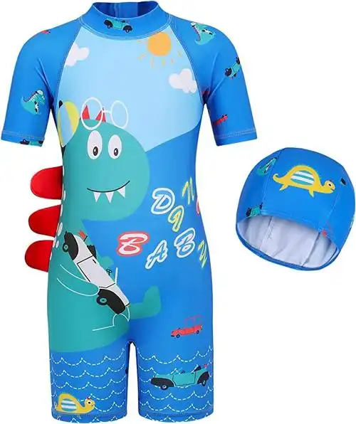marendyee 男孩游泳服装*泳装一件式泳装卡通短袖*泳衣适合夏季海滩