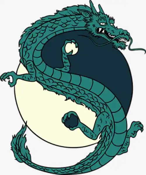 青龙盘腿简笔画