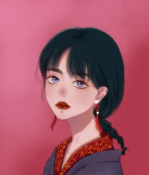 原创手绘少女头像