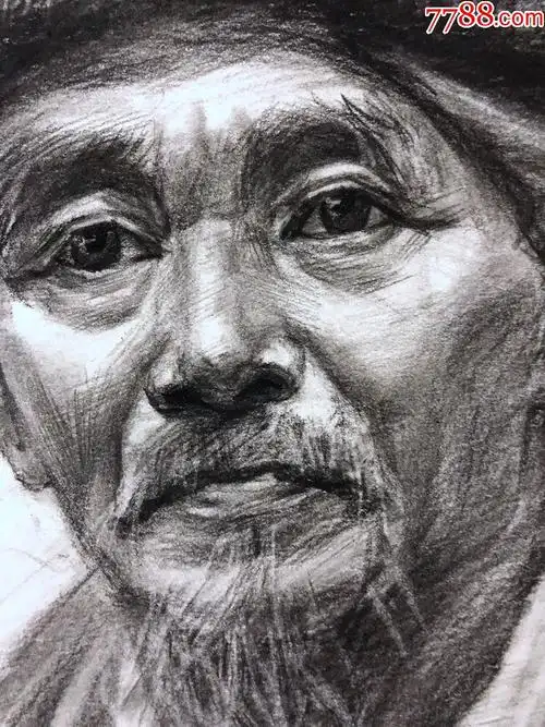 书画12714素描,人物肖像,8开