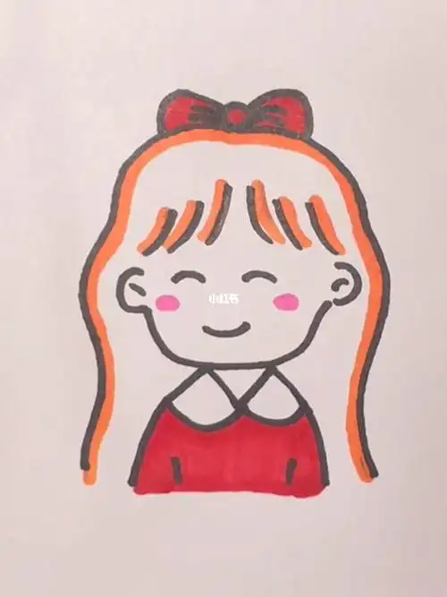 小女孩这样画,简单又可爱#画画  #简笔画  #简笔画教程