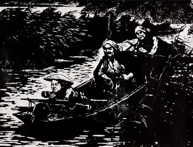 04931965年作雁翎队黑白版画