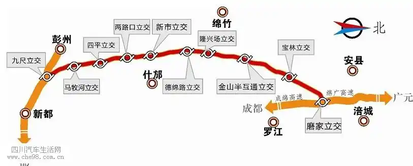 什邡贴吧 登录/注册后可查看大图    成绵高速复线已建成