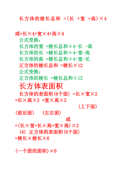 长方体公式大总结docx3页