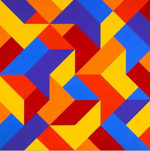 美国艺术家karl benjamin几何抽象作品