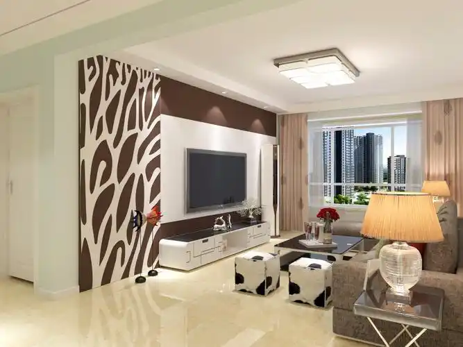 硅藻泥背景墙效果图客厅