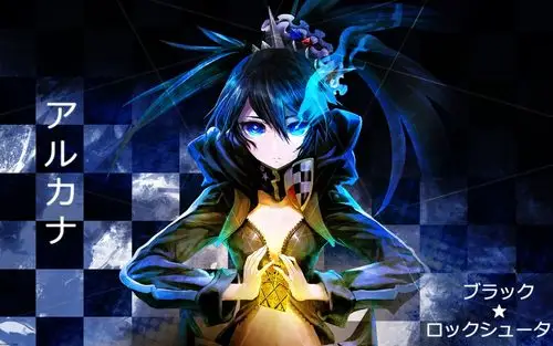 黑岩射手,蓝色的头发动漫女孩 iphone 壁纸