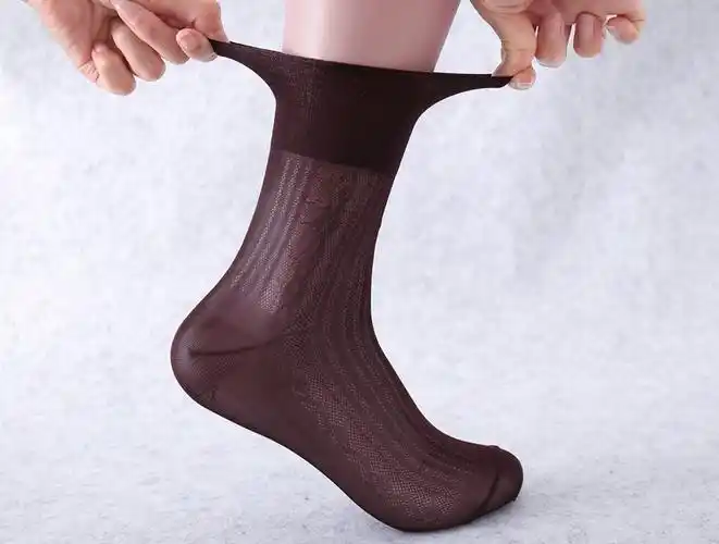 牡丹牌锦纶丝袜士中老年人老式不卷边宽松口不勒脚中筒丝光袜子 超