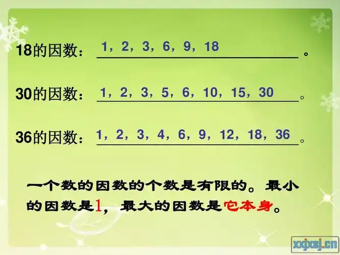 版五年级数学下册第二单元_因数和倍数课件ppt 1,2,3,6,9,18 18的因数