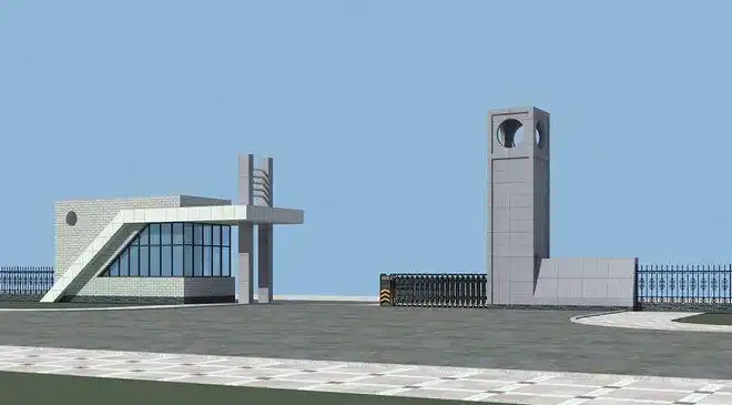 工厂大门学校大门设计案例效果图