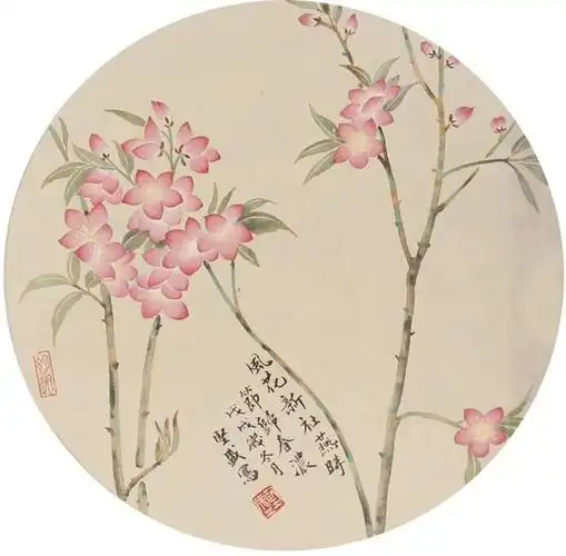 073,十二幅团扇:常见的几种花,画得很温文尔雅清丽怡人