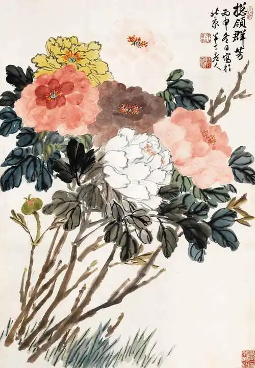 陈半丁花鸟作品欣赏