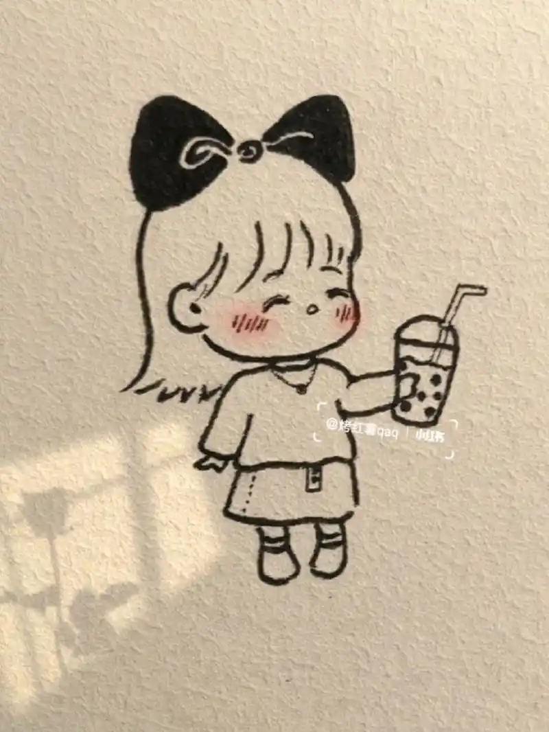 可爱简笔画教程~ #简笔画教程# #简笔画# #绘画教程# #卡通小女孩