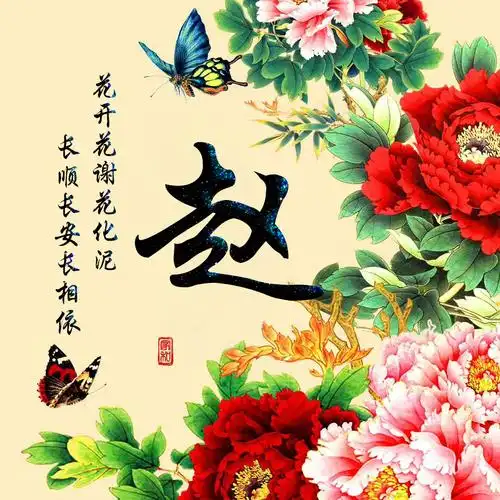 【编号1495】牡丹花,花开富贵-微信头像,百家姓氏微信头像,名字壁纸