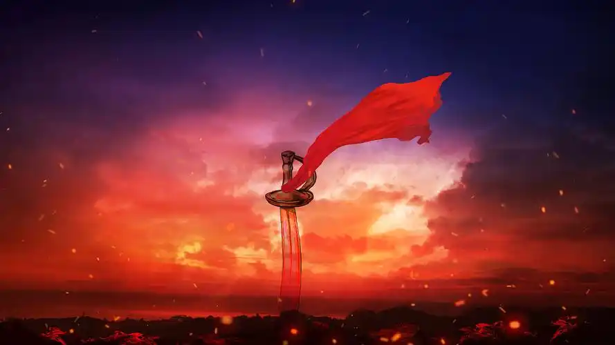 4k红色大气冲屏震撼火焰硝烟天空游戏战争视频背景mp4战争背景