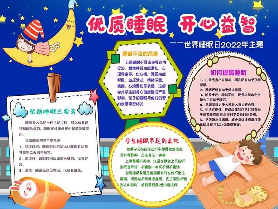 《世界睡眠日|手抄报|长夜漫漫梦一场?