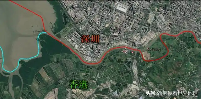 看深圳与香港的边界,一边是高楼大厦,一边是鱼塘和农田|新界|澳门|维