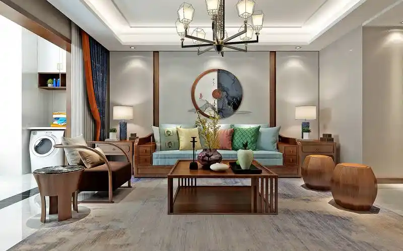 卧龙大观144平新中式装修效果图设计师马文文