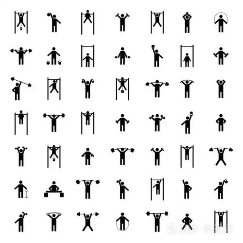 设置运动员剪影,矢量图