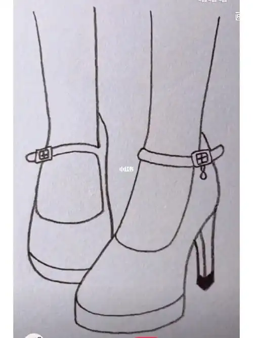 铅笔画高跟鞋