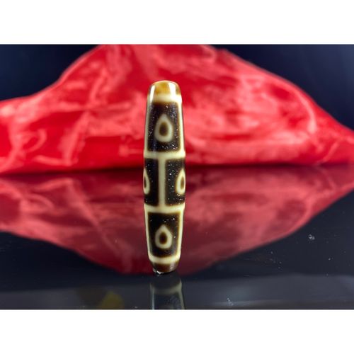 金石通 天然真品西藏九眼天珠 天眼石满朱砂 横穿男女款项链吊坠锁骨