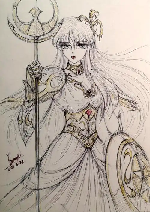 雅典娜 圆珠笔摸鱼