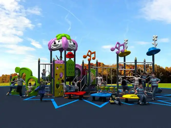 海口儿童滑梯批发,户外大型组合滑梯厂家通常包括屋顶,楼梯,平台,门