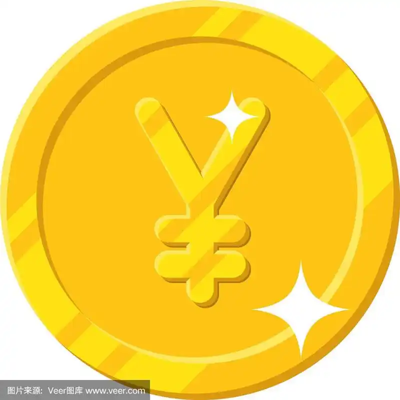 金元硬币卡通风格孤立