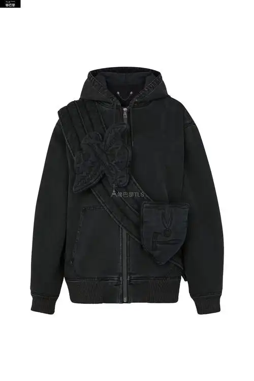 【包邮包税】 lv路易威登 21年春夏 男士 卫衣 全拉链牛仔连帽衫 1a5