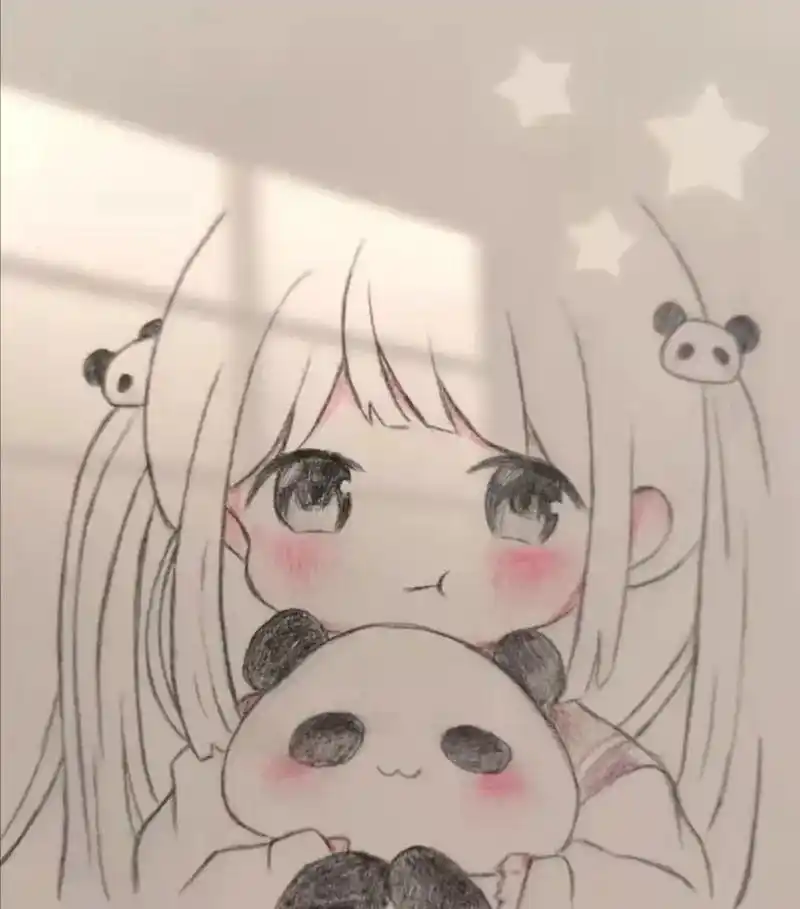 熊猫小女孩#动漫人物绘画  - 抖音