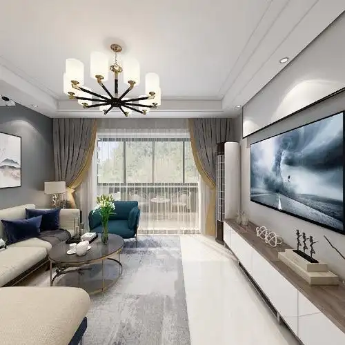 100㎡现代简约三居装修案例_效果图_土巴兔装修网