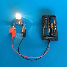 悠悠鱼儿童科技小制作科学物理实验简单电路电学点亮小灯泡亮了