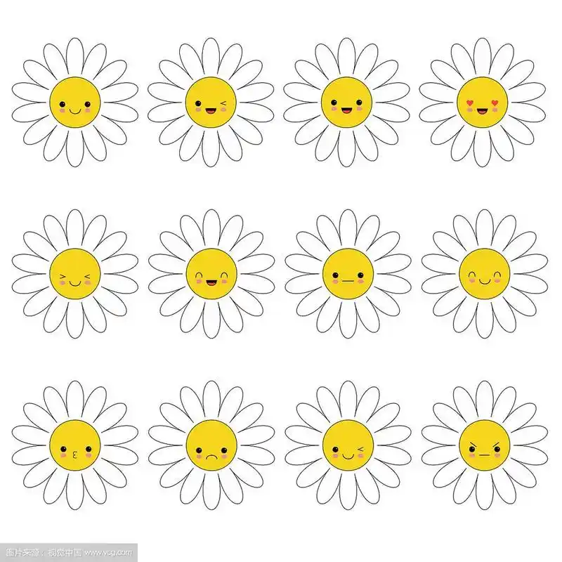 白色雏菊,洋甘菊的图标表情集搞笑可爱