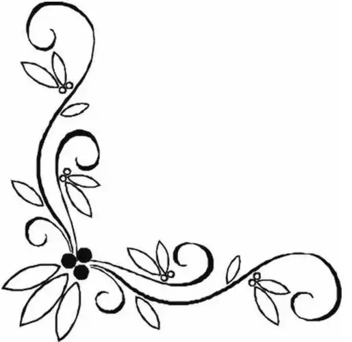 黑板报花边图案简画-流畅花边 - 5068儿童网