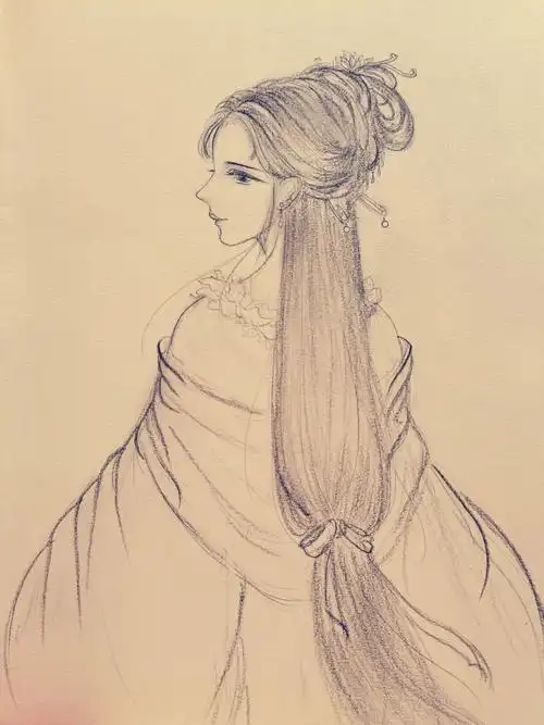 手绘古风女子