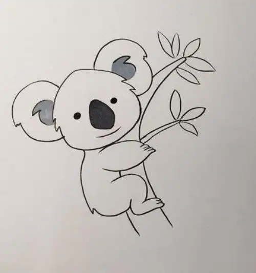 可爱简单考拉简笔画怎么画呆萌考拉简笔画教程