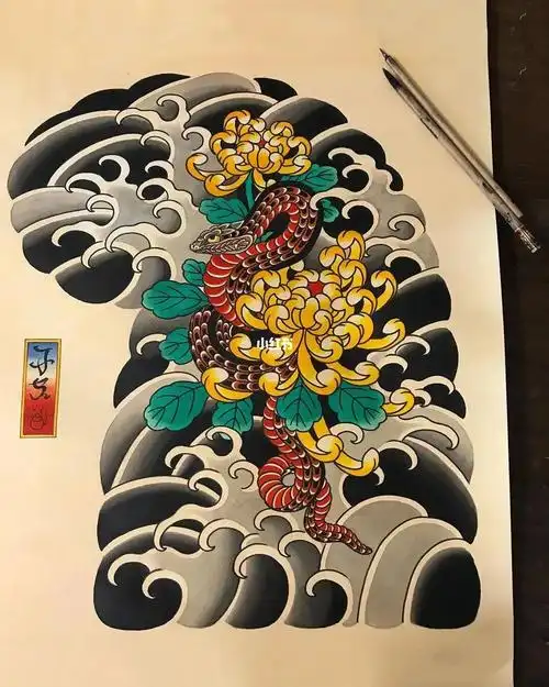 老传统半甲纹身手稿分享重庆纹身