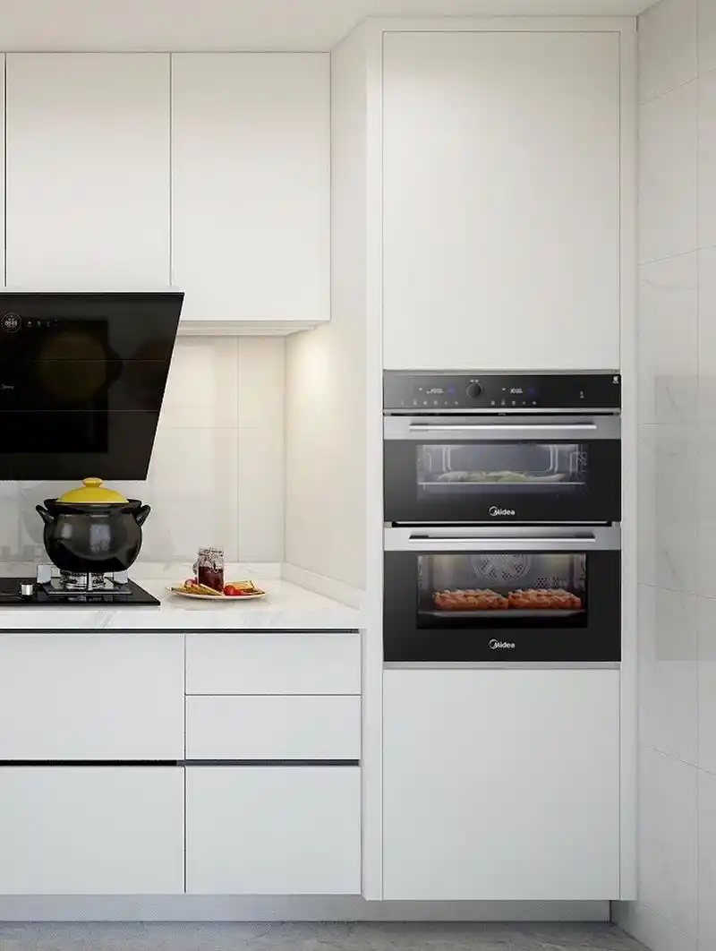 厨房装修,蒸烤箱嵌入高柜设计,好看实用73 房子92装修,93厨房要