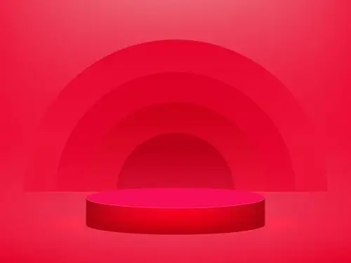 红色3d立体电商c4d场景舞台背景矢量素材图