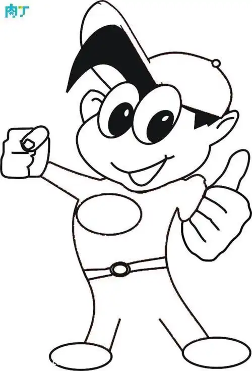 男孩在画画简笔画