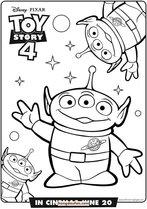 9张玩具总动员黑白涂色图片免费下载-红豆饭小学生简笔画大全
