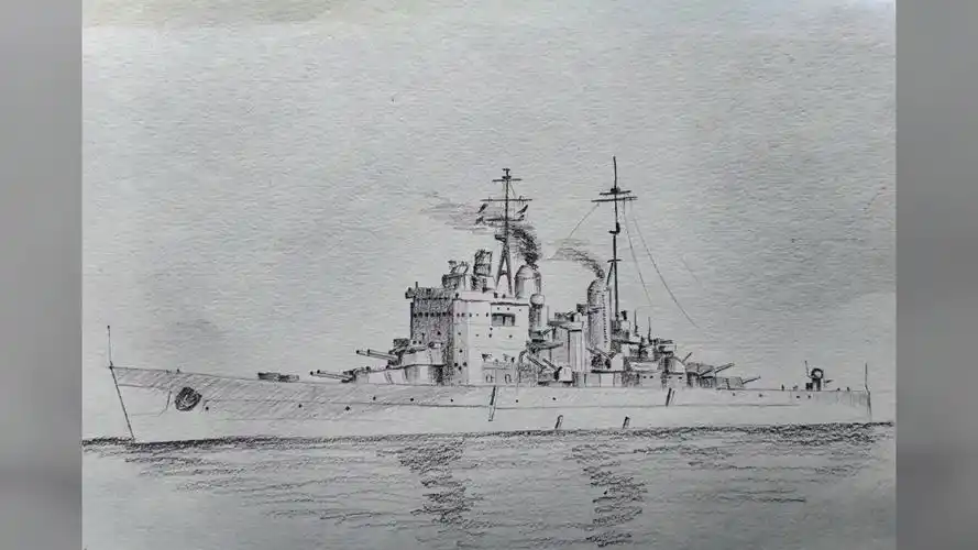 舰船画手绘军舰