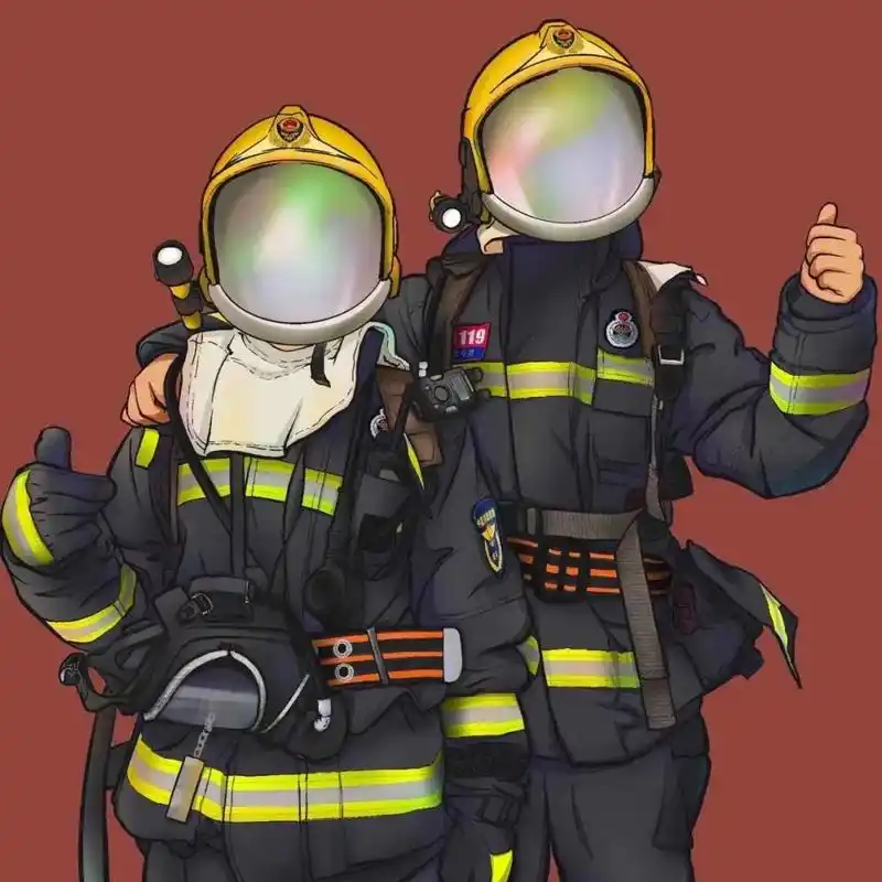 一组很好看的消防卡通头像,喜欢的可自行提取9999#致敬消防 - 抖