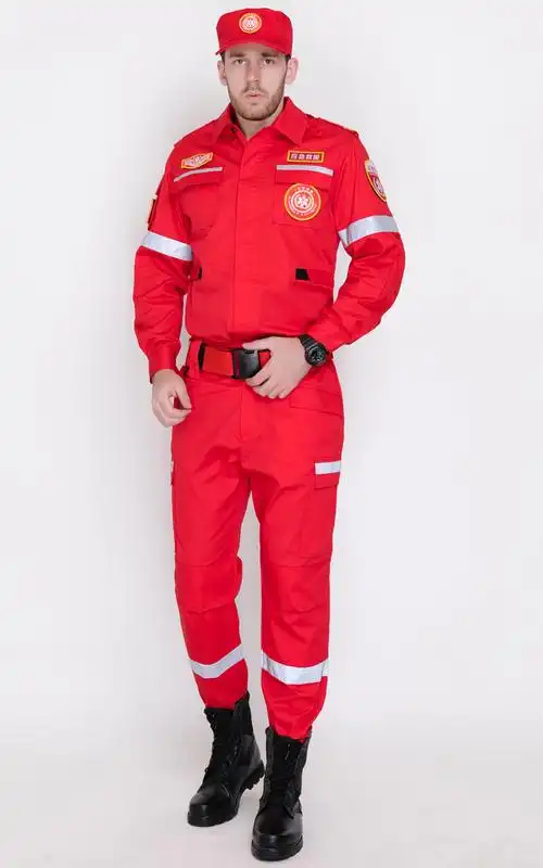 正版秋救援服应急服公益救援作训服阻燃20222022红色上衣裤子