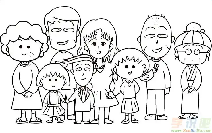 全家福卡通图片简笔画