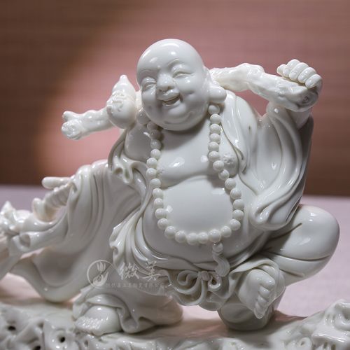 微美福满乾坤陶瓷弥勒佛像摆件开业送礼高档笑佛摆件